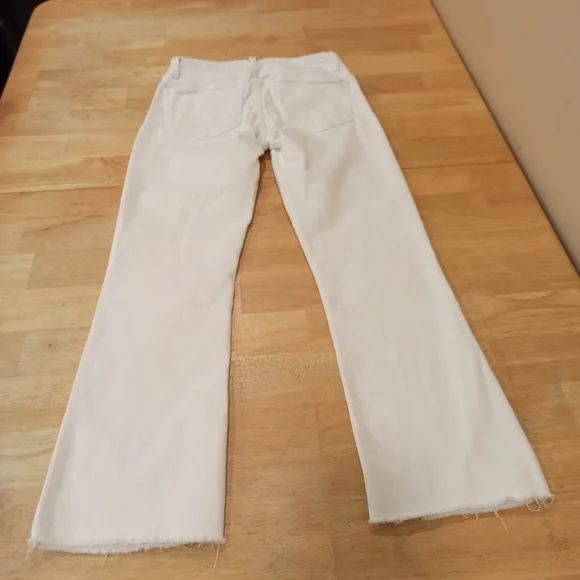 J Crew Flare Crop Jean in White Denim Signature Stretch Women's 25 - Picture 8 of 16